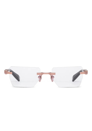 Balmain Eyewear rimless rectangle-frame glasses - Black