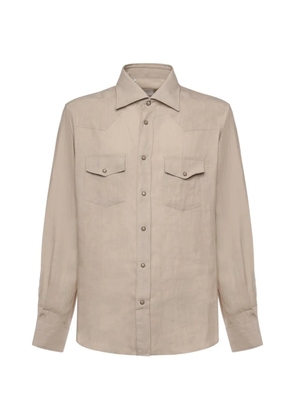 Eleventy chest-pocket shirt - Neutrals