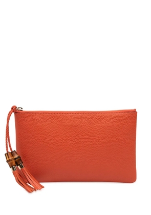 Gucci Pre-Owned 2016-2025 Calfskin Bamboo clutch bag - Orange