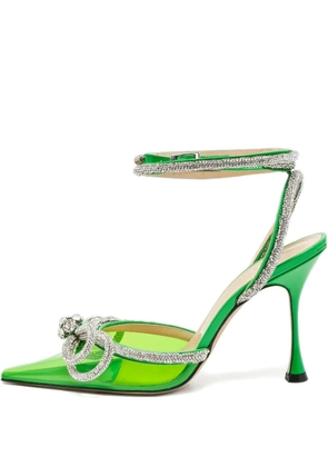 MACH & MACH 100mm crystal-embellished heeled pumps - Green