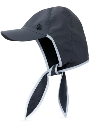 Maison Michel Yseult logo-appliqu� balaclava - Grey