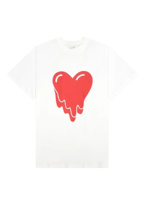 Emotionally Unavailable melting-heart logo T-shirt - White