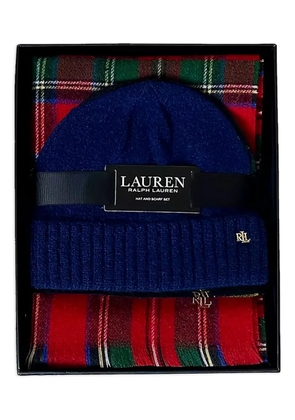 Lauren Ralph Lauren tartan-pattern fringed scarf (set of two) - Red