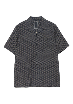 Maharishi geometric-pattern short-sleeve shirt - Blue