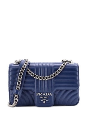 Prada Pre-Owned Chain Flap Shoulder Bag Diagramme Quilted Leather Medium crossbody bag - Blue