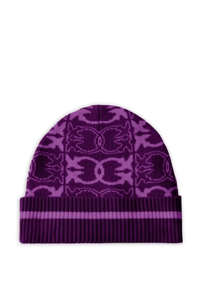PINKO patterned ribbed beanie - Purple