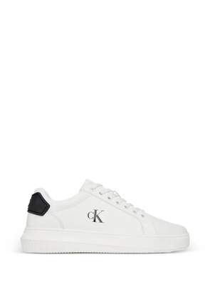 Calvin Klein logo-detail leather sneakers - White