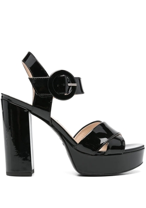 NeroGiardini 115mm patent leather sandals - Black