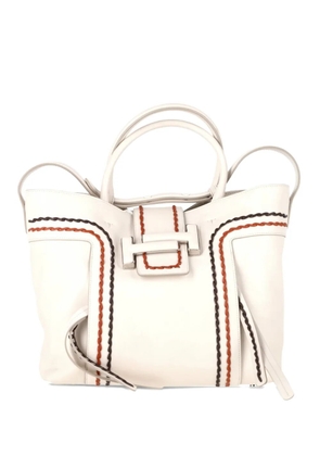 Tod's Vintage stitch detail double-t handbag - White