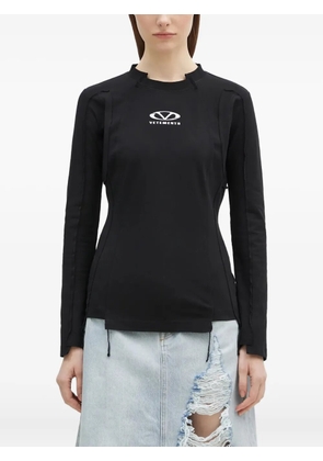 VETEMENTS exposed-seam T-shirt - Black