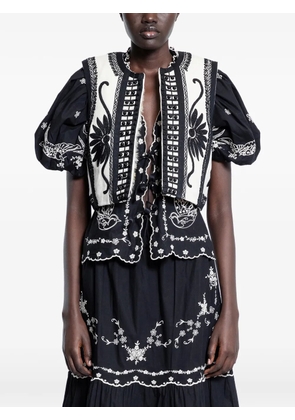 Sea geometric-pattern waistcoat - Black