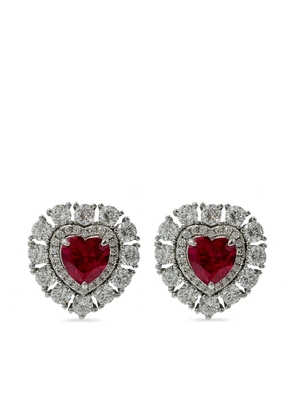 Juwelina Paris Ember Ruby stud earrings - Silver