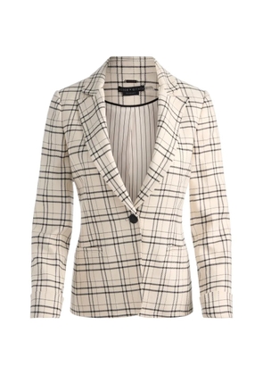 alice + olivia peak-collar plaid blazer - Neutrals