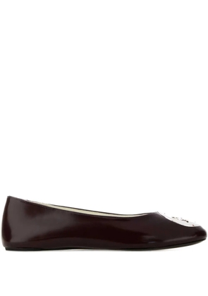 Tory Burch Reva leather flat pumps - Red