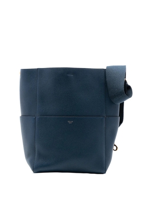 Celine Pre-Owned 2018 Medium Leather Seau Sangle bucket bag - Blue
