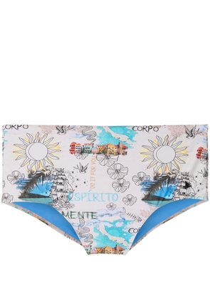 Amir Slama graphic-print swim shorts - Neutrals