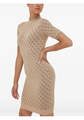 GUESS USA 4G-pattern high-neck mini dress - Neutrals