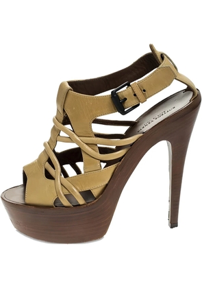 Bottega Veneta Pre-Owned 145mm leather heeled sandals - Neutrals