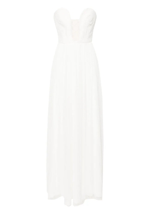 Ana Radu U-neck strapless tulle gown - White