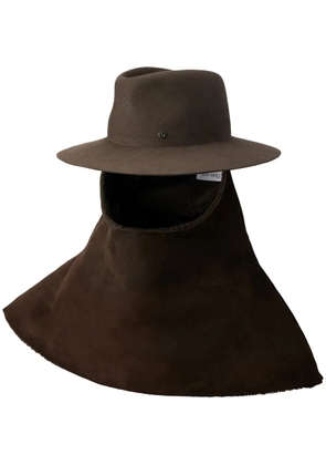 Maison Michel Charles hooded hat - Brown
