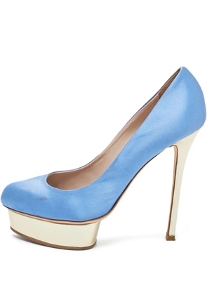 Le Silla 2024 satin platform pumps - Blue