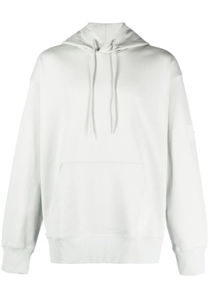 Y-3 logo-patch organic cotton hoodie - Green