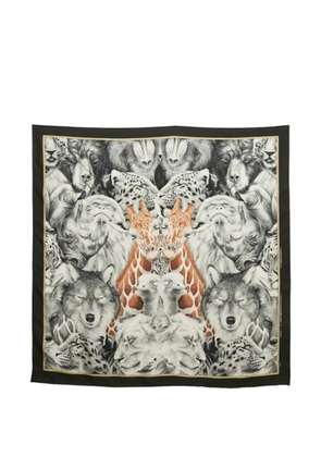 Burberry Pre-Owned animal-print silk scarf - White