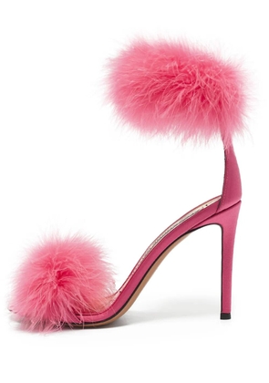 Alexandre Vauthier feather-embellished stiletto sandals - Pink