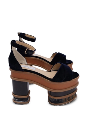 Gabriela Hearst 2018 Charlie velvet heeled sandals - Blue