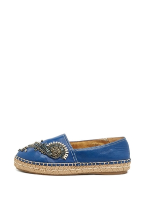 Prada Pre-Owned shimmer crystal espadrille flats - Blue