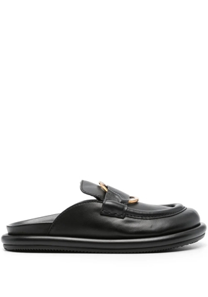 Moncler Bell leather mules - Black