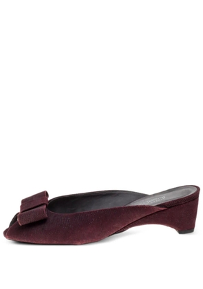 Stuart Weitzman 50mm bow-detail mules - Red