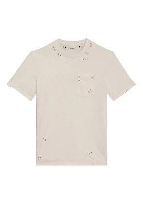 MARANT Yezra ring-embellished distressed cotton T-shirt - Neutrals