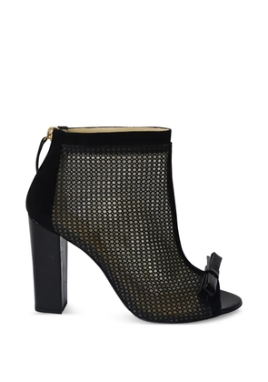 Moschino Pre-Owned open-toe mesh ankle boots - Black