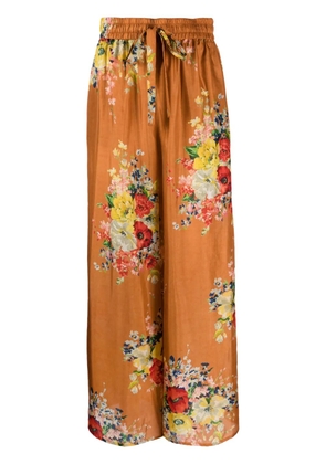 ZIMMERMANN Alight wide-leg silk trousers - Orange