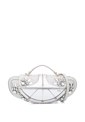 Fendi Pre-Owned small rhinestone-embellished two-way handbag - Silver