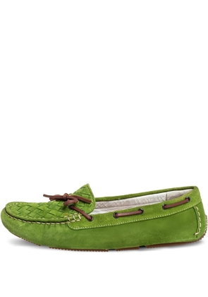 Bottega Veneta Pre-Owned Intrecciato boat shoes - Green