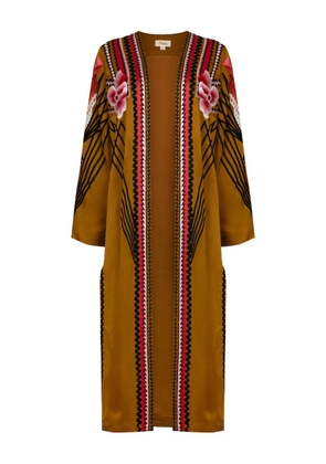 Temperley London Romina embroidered long coat - Neutrals