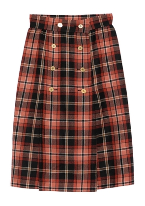 Saint Laurent Pre-Owned 1970s checked wool skirt - Red