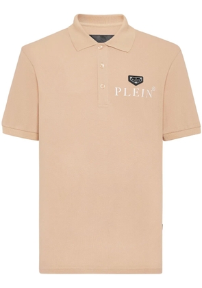 Philipp Plein logo-print cotton polo shirt - Neutrals