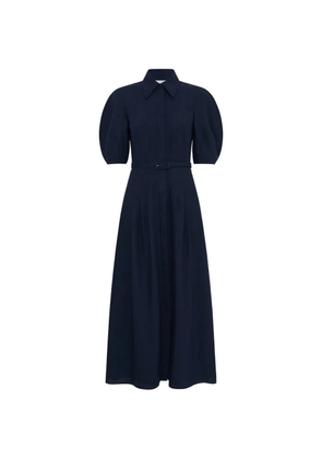 Gabriela Hearst Maude pleated belted shirtdress - Blue