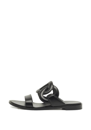 Hermès Pre-Owned leather flat andals - Black