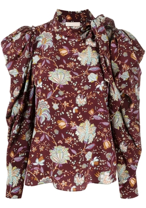Ulla Johnson floral-pattern silk blouse - Red