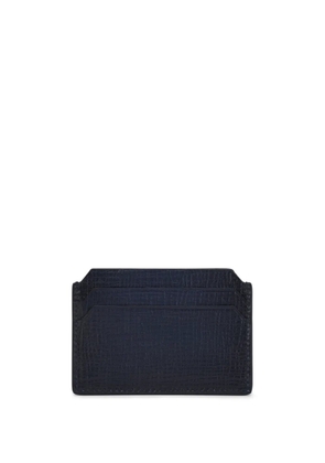 Santoni debossed-logo leather cardholder - Blue