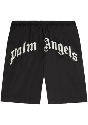 Palm Angels curved-logo swim shorts - Black