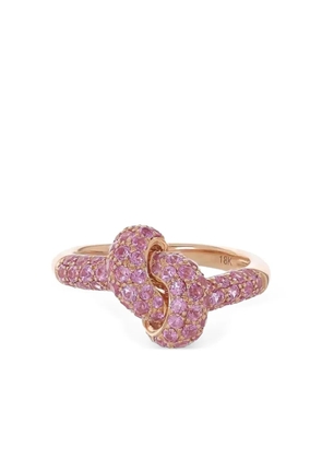 The Love Knot by Coralie 18K rose gold Knot pink sapphire ring