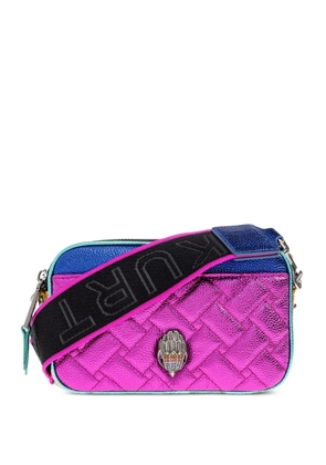 Kurt Geiger London Dual-zip Kensington Drench quilted metallic camera bag - Purple