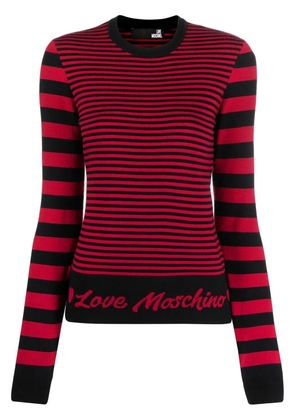 Love Moschino intarsia-logo striped jumper - Pink