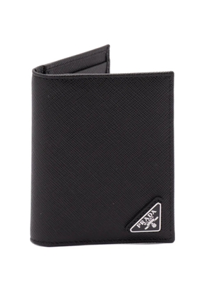 Prada logo-plaque leather wallet - Black