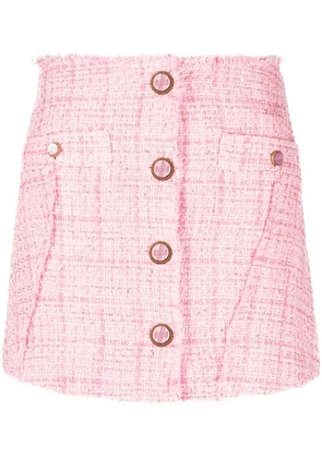 GCDS button-up tweed miniskirt - Pink